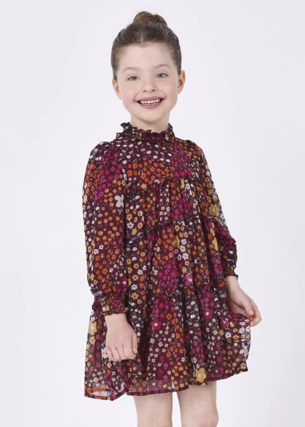 Vestido estampado gasa niña - Imagen 2