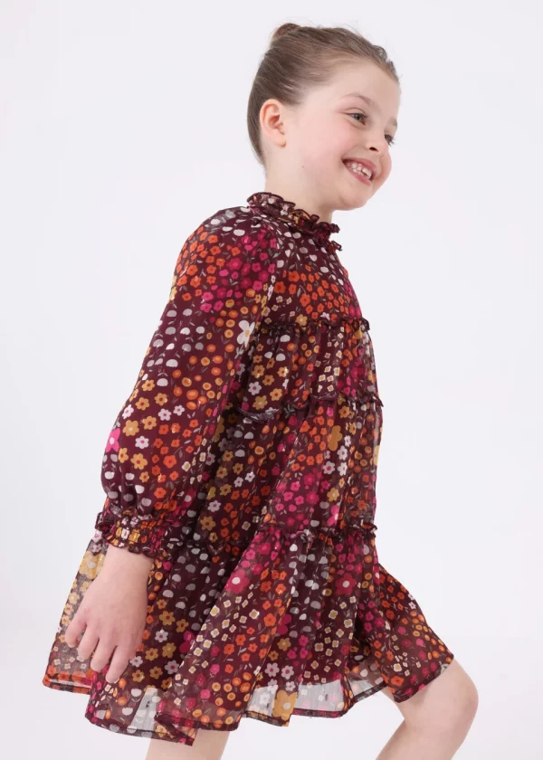 Vestido estampado gasa niña - Imagen 3
