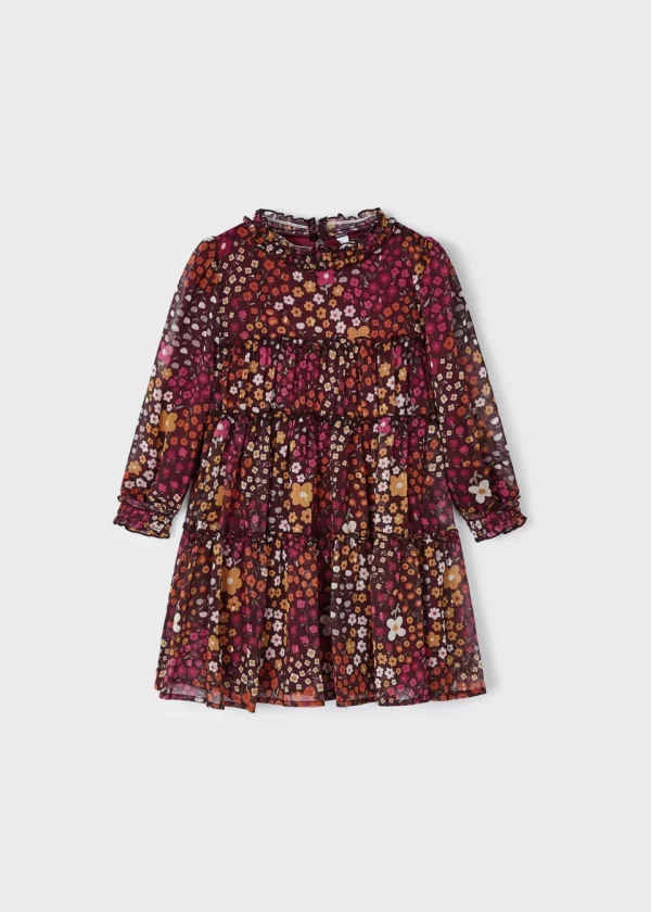 Vestido estampado gasa niña - Imagen 4