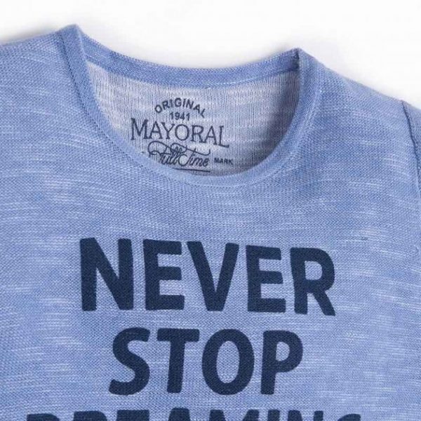 Playera manga larga azul - Imagen 3