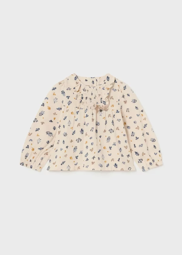 Blusa gasa estampada y leggings bebé