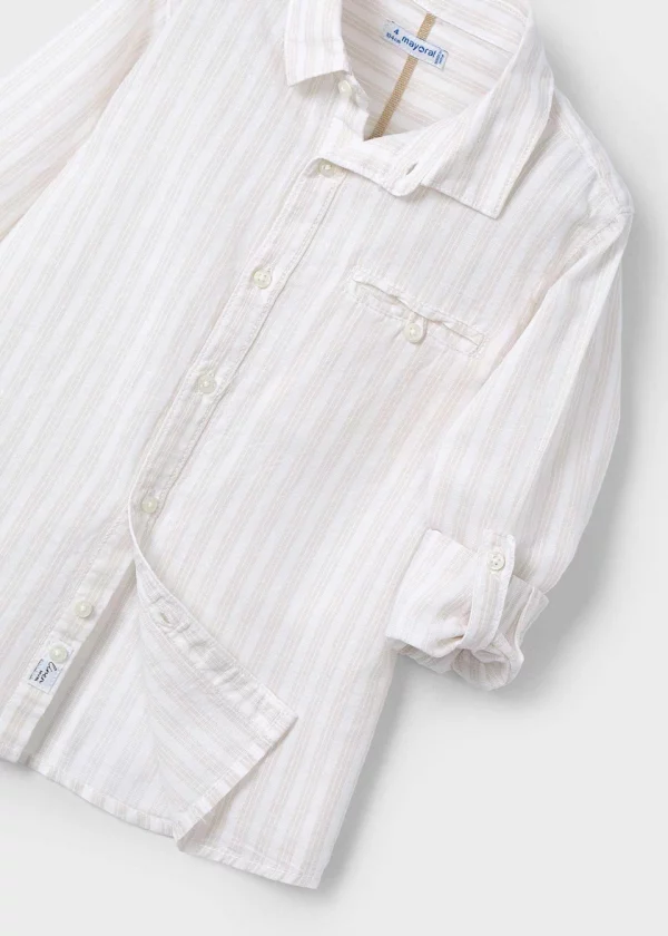 Camisa manga larga con lino con jeans niño - Imagen 3