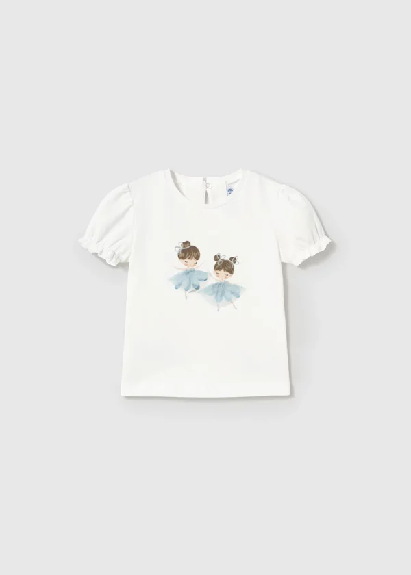 Camiseta bailarinas con falda tul plisado  bebé