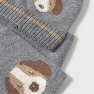 Conjunto gorro y bufanda perrito bebé