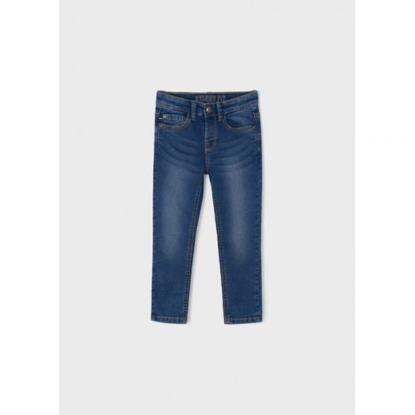 Pantalón de mezclilla slim fit de algodón sostenible para niño