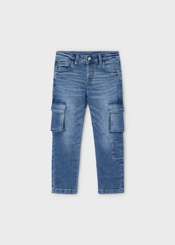 Pantalón de mezclilla cargo niño - Imagen 4