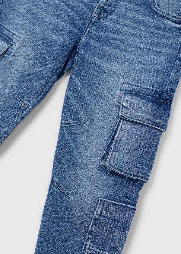 Pantalón de mezclilla cargo niño - Imagen 3
