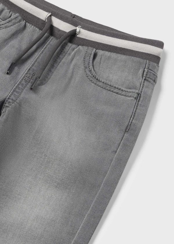 set Pantalón de mezclilla jogger y sudadera rayas  bebé - Imagen 3