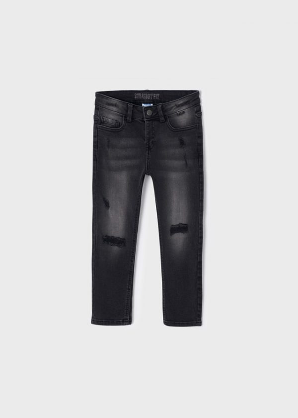 Pantalón de mezclilla straight fit con rotos para niño ECOFRIENDS - Imagen 3