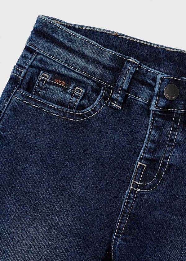 Pantalón largo mezclilla slim fit con algodón sostenible niño - Imagen 4