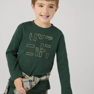 Playera letras básica niño