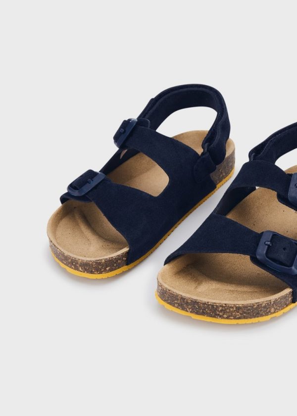 Sandalia de piel con hebillas y velcro para bebé - Imagen 2