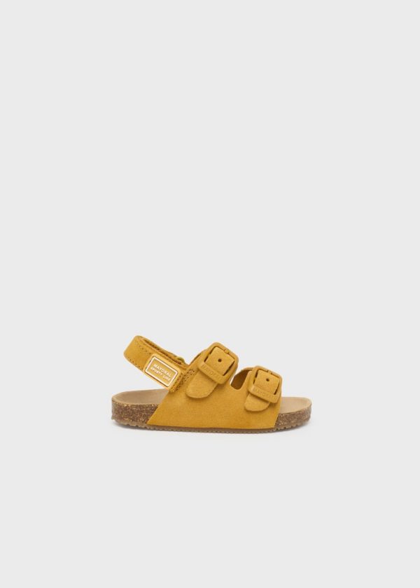 Sandalia de piel con hebillas y velcro para bebé - Imagen 4