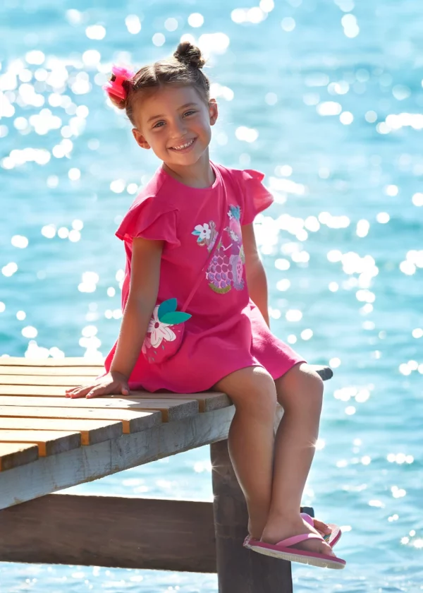 Vestido con bolsa estampado niña