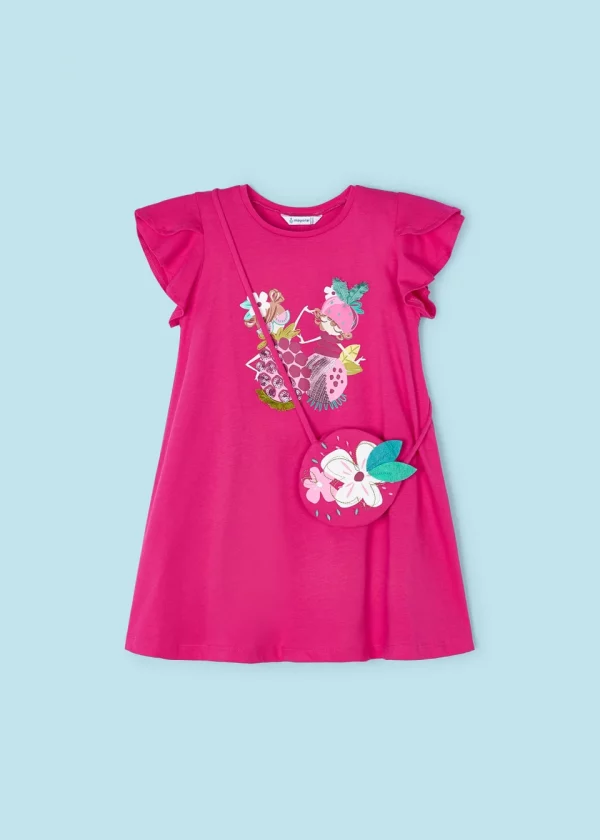 Vestido con bolsa estampado niña - Imagen 2