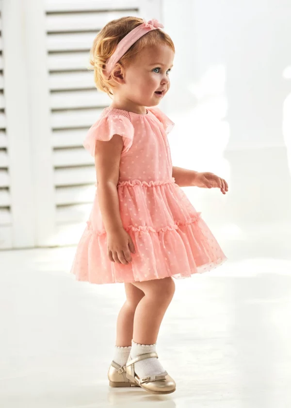 Vestido con diadema tul plumeti bebé