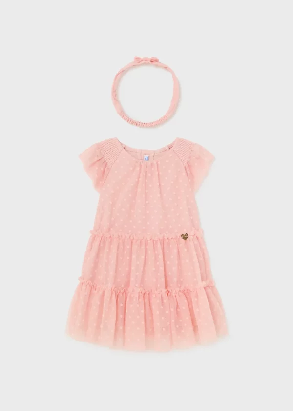 Vestido con diadema tul plumeti bebé - Imagen 2