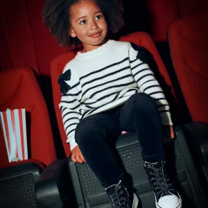 Vestido rayas lazo niña