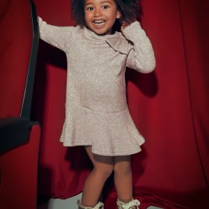 Vestido tricot lazo niña